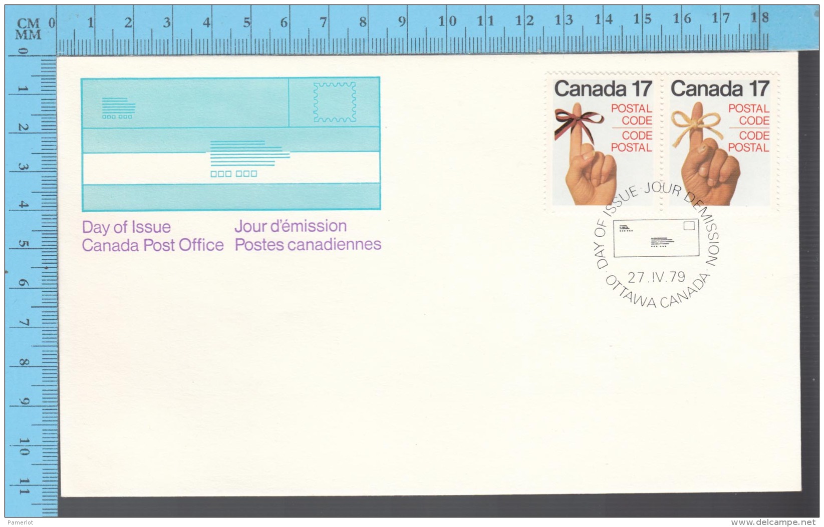 Canada - 1979 Pair Scott #715-716, Postal Code ,Female Hand Red/ribbon &amp; Male Hand.. - FDC PPJ , Fancy Cancelation - Poste