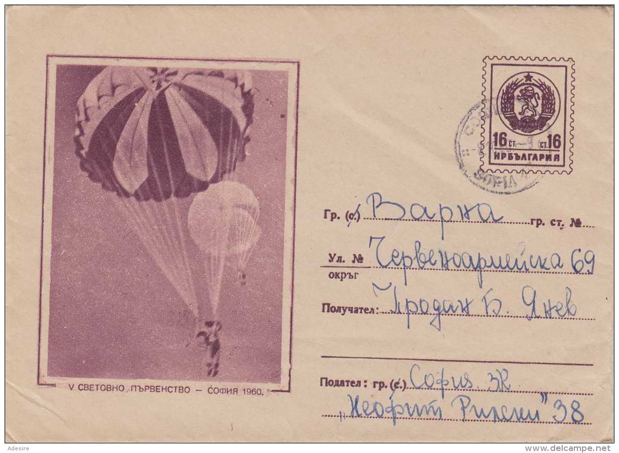 BULGARIEN 1960 - 16 CT Ganzsache Auf Brief Mit Fallschirmspringer - Briefe U. Dokumente