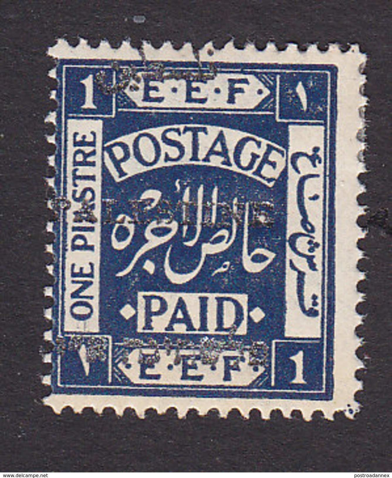 Palestine, Scott #20, Mint Hinged, Palestinian Stamp Overprinted, Issued 1921 - Palestine