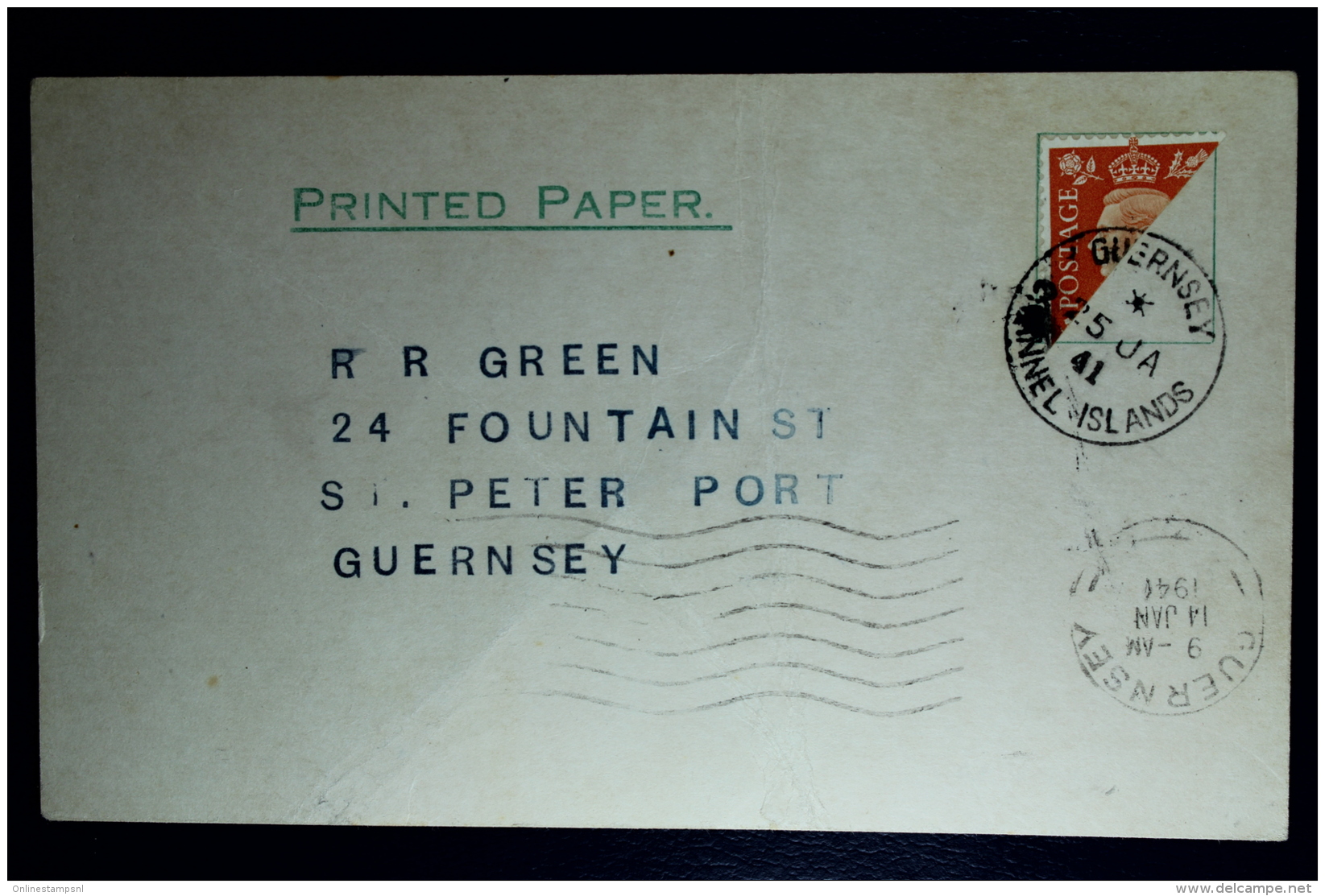 Reich: Guernsey Halbierung I Auf Karte - Bezetting 1938-45