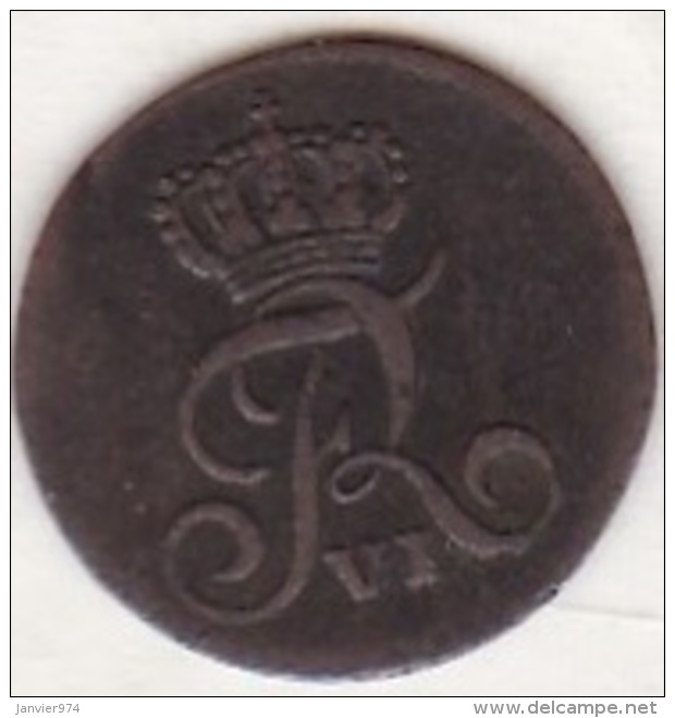 DENMARK, 1 SKILLING DANSK 1808 M.F., FREDERIK VI, KM# 662. - Danemark