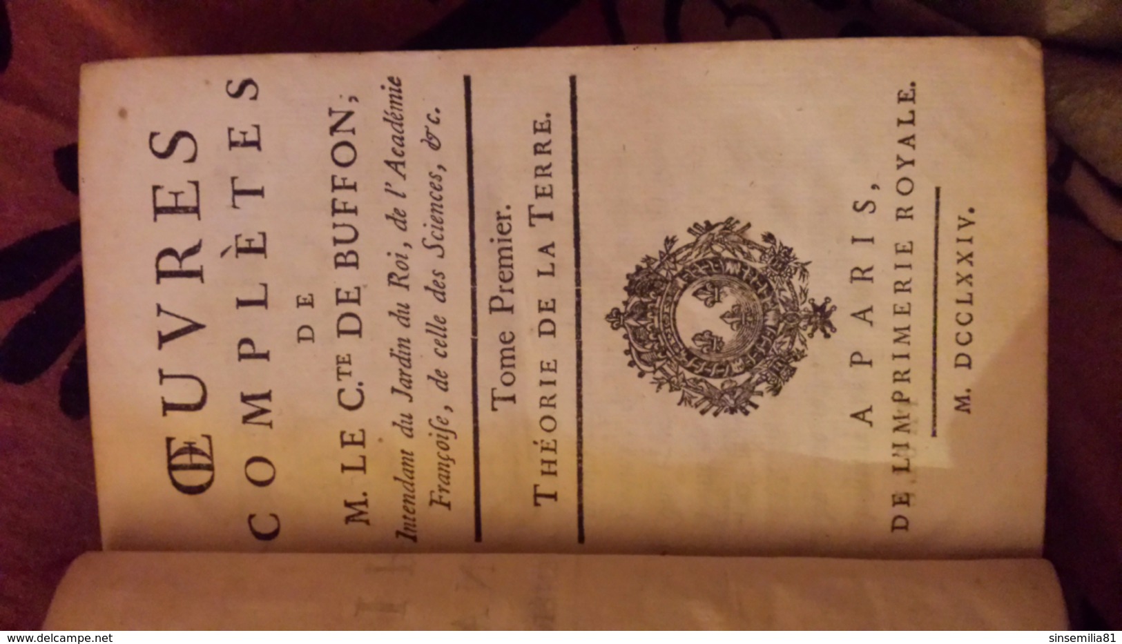 Oeuvres Complètes De M. Le Cte De BUFFON. THEORIE DE LA TERRE TOME I - 1701-1800