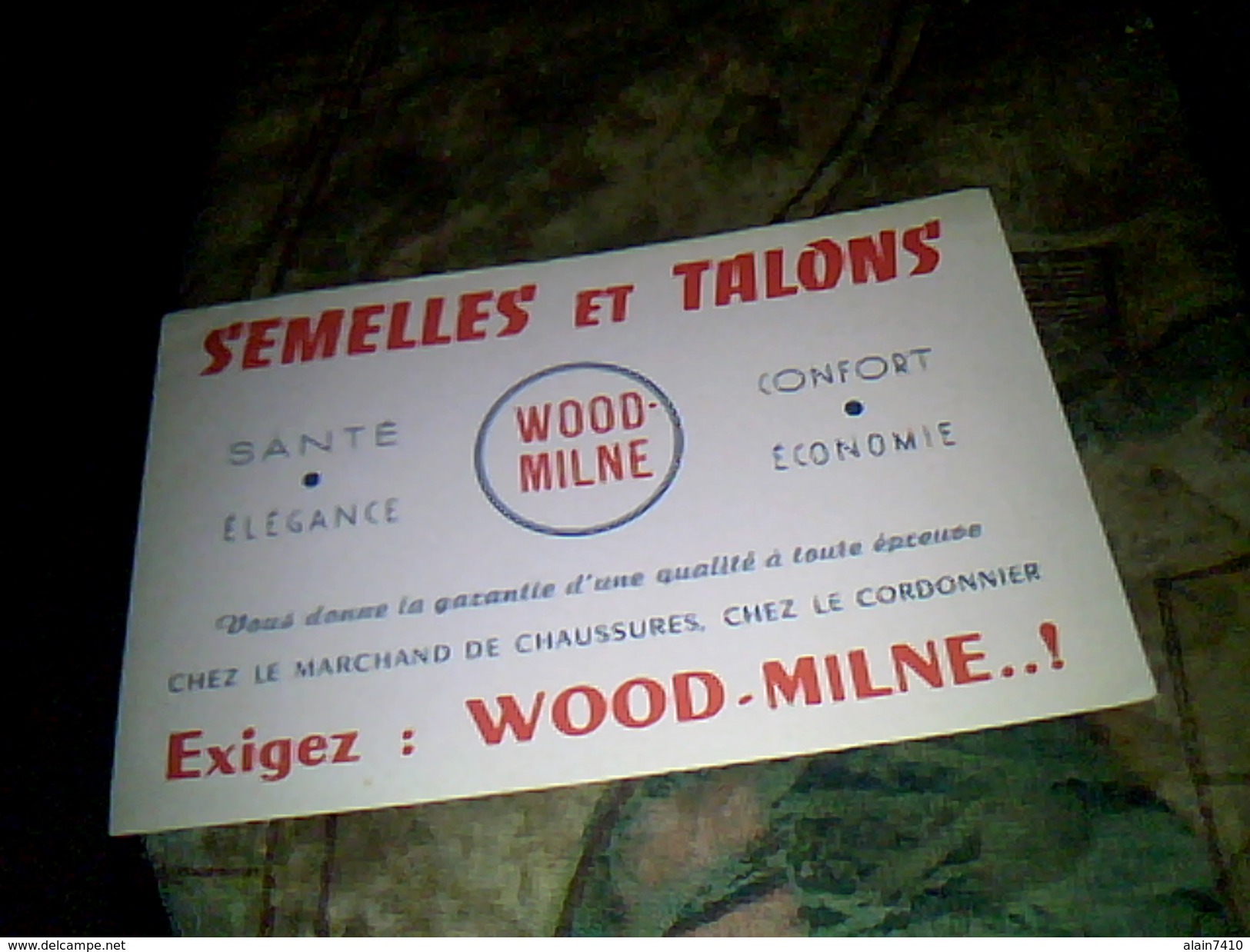 Buvards Publicitaire X 2  Semelles Et Talons Wood Milne - W