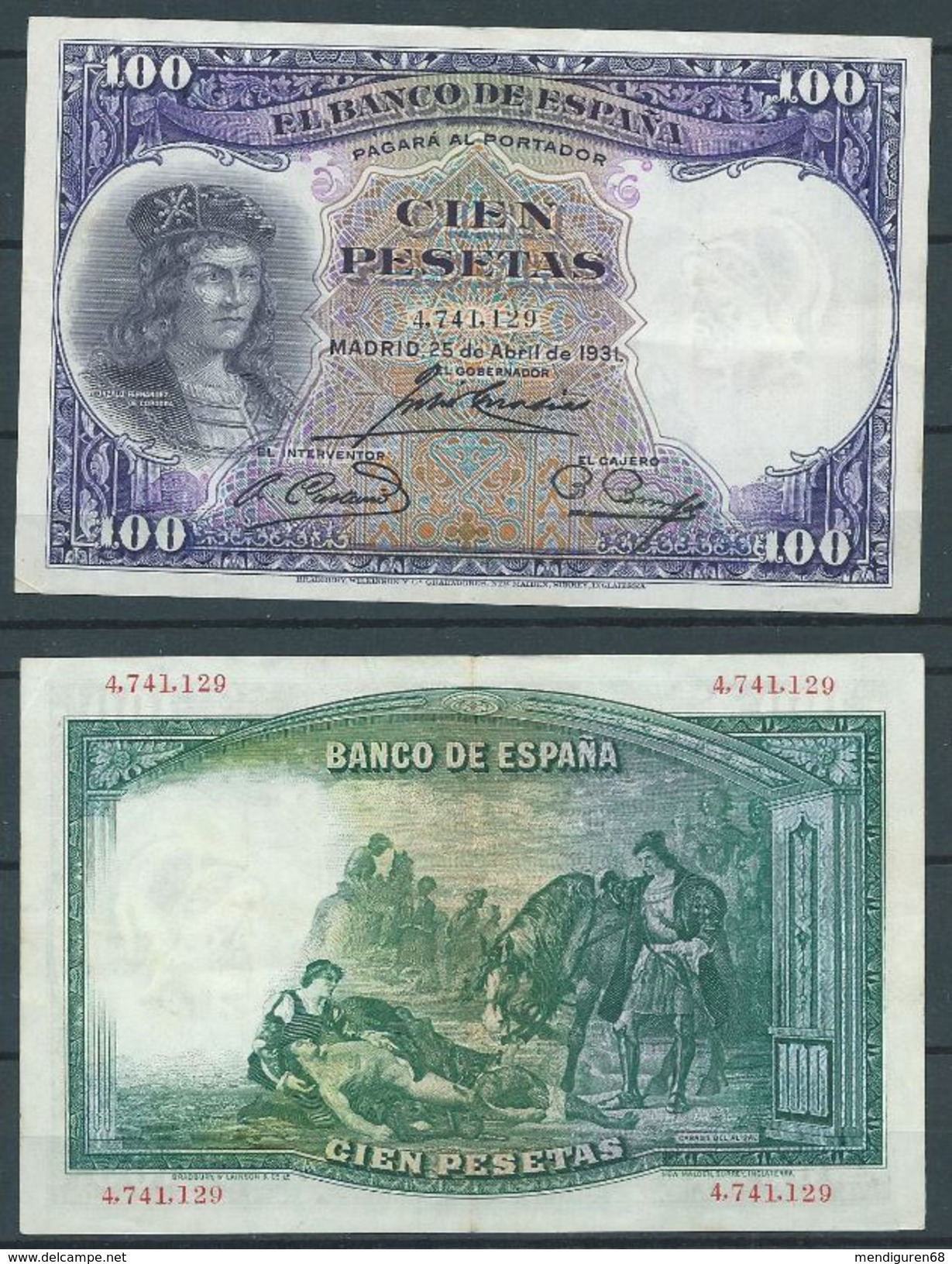 ESPAGNE SPANIEN SPAIN ESPAÑA 1931 25 ABRIL 100 PESETAS GONZALO FERNANDEZ DE CORDOBA EBC - 100 Peseten