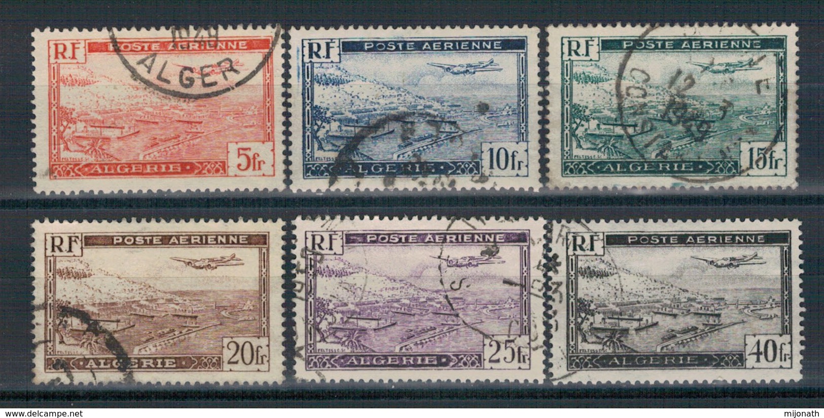 Ph-Algérie- Poste Aérienne-Rade D'Alger- Oblitérés 1946 - Airmail