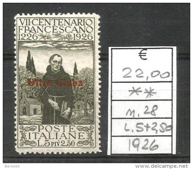 1926 OLTRE GIUBA S. Francesco L. 5+2.50 Nuvo ** MNH - Oltre Giuba