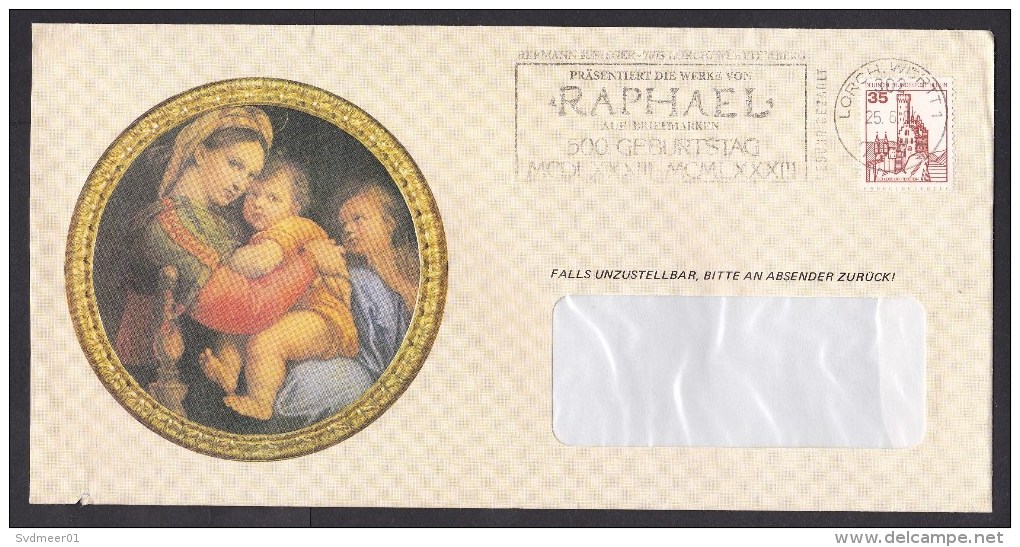 Germany: Cover, 1984, 1 Stamp, Special Cancel 500th Birthday Raphael, Painter, Art, Painting (traces Of Use) - Brieven En Documenten