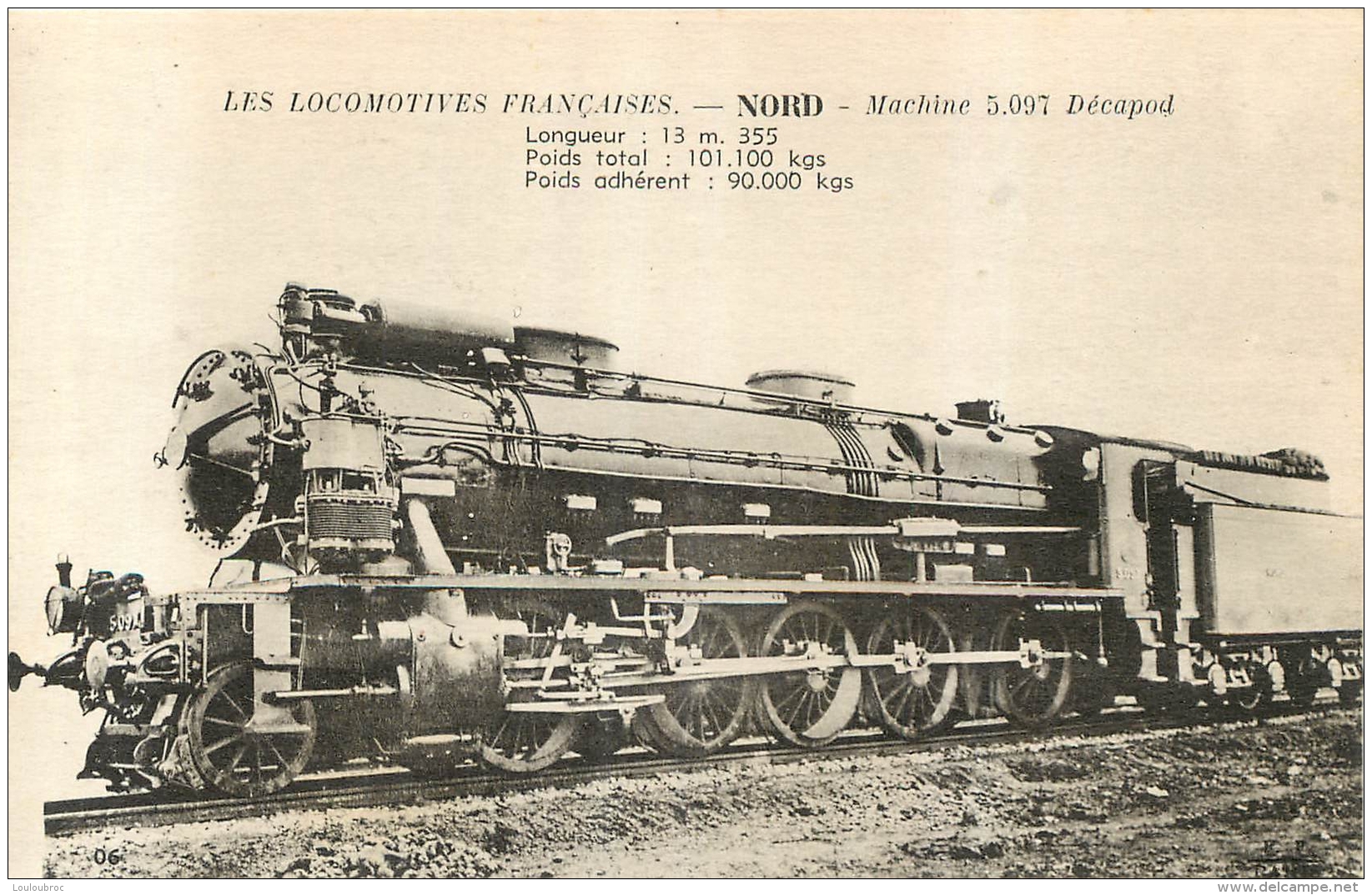 LES LOCOMOTIVES  FRANCAISES   NORD MACHINE 5.097 DECAPOD - Trains