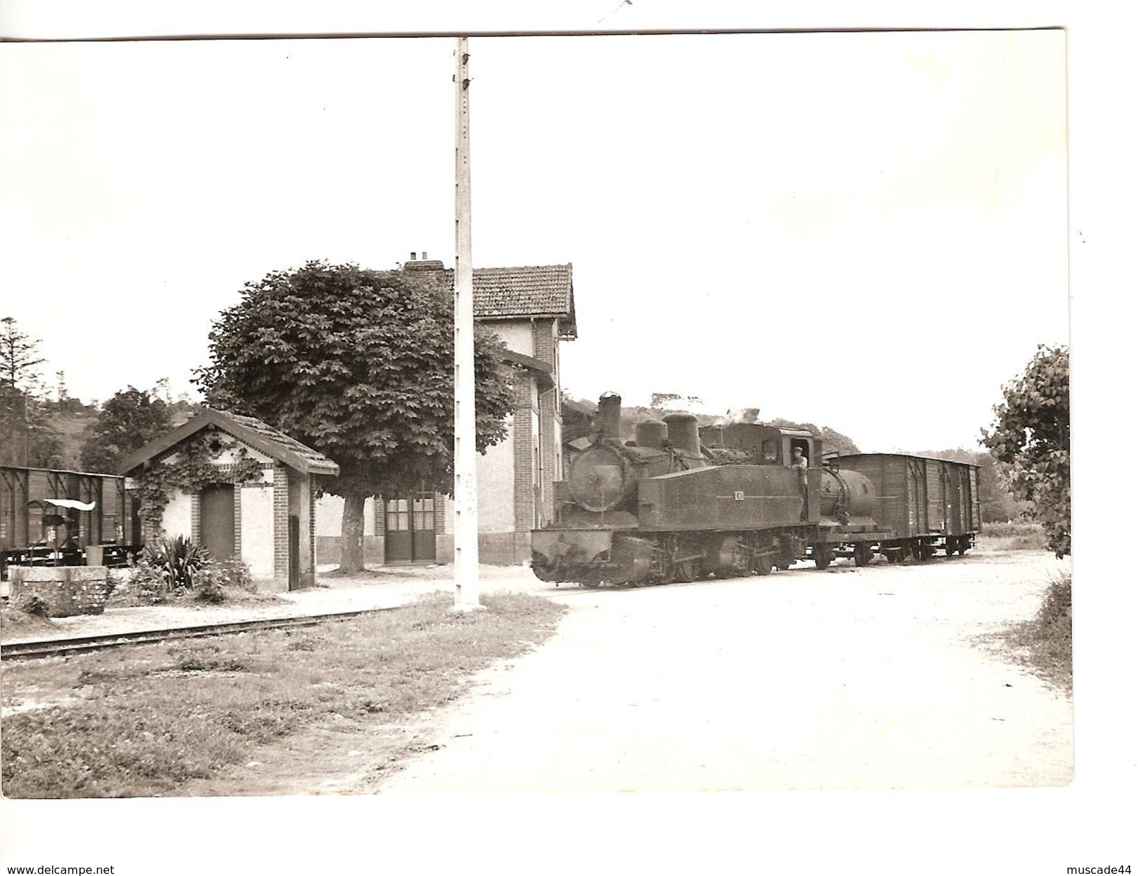 TRAIN POUR GUINGAMP MANOEUVRANT SUR LA VOIE DE DEBORD DE LOCHRIST LOCARN 24.6.1963 PHOTO JL ROCHAIX 557.12 RB - Trains