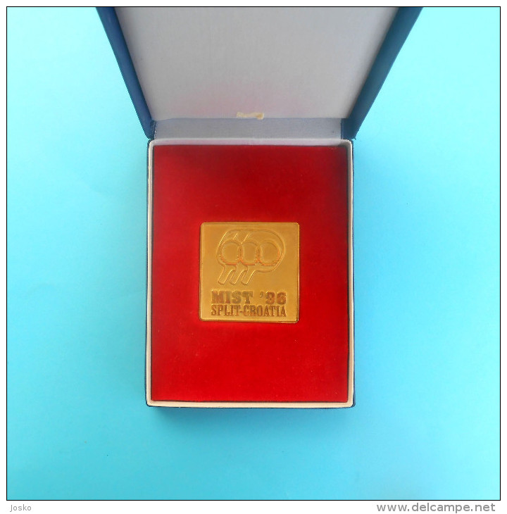 MIST '96. - Table Tennis Tournament * Croatian Gold Plated Plaque In Original Box* Tischtennis Tennis De Table Ping Pong - Table Tennis