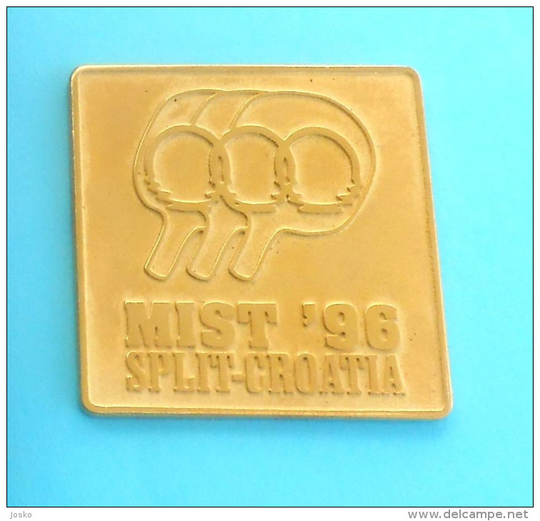 MIST '96. - Table Tennis Tournament * Croatian Gold Plated Plaque In Original Box* Tischtennis Tennis De Table Ping Pong - Tafeltennis