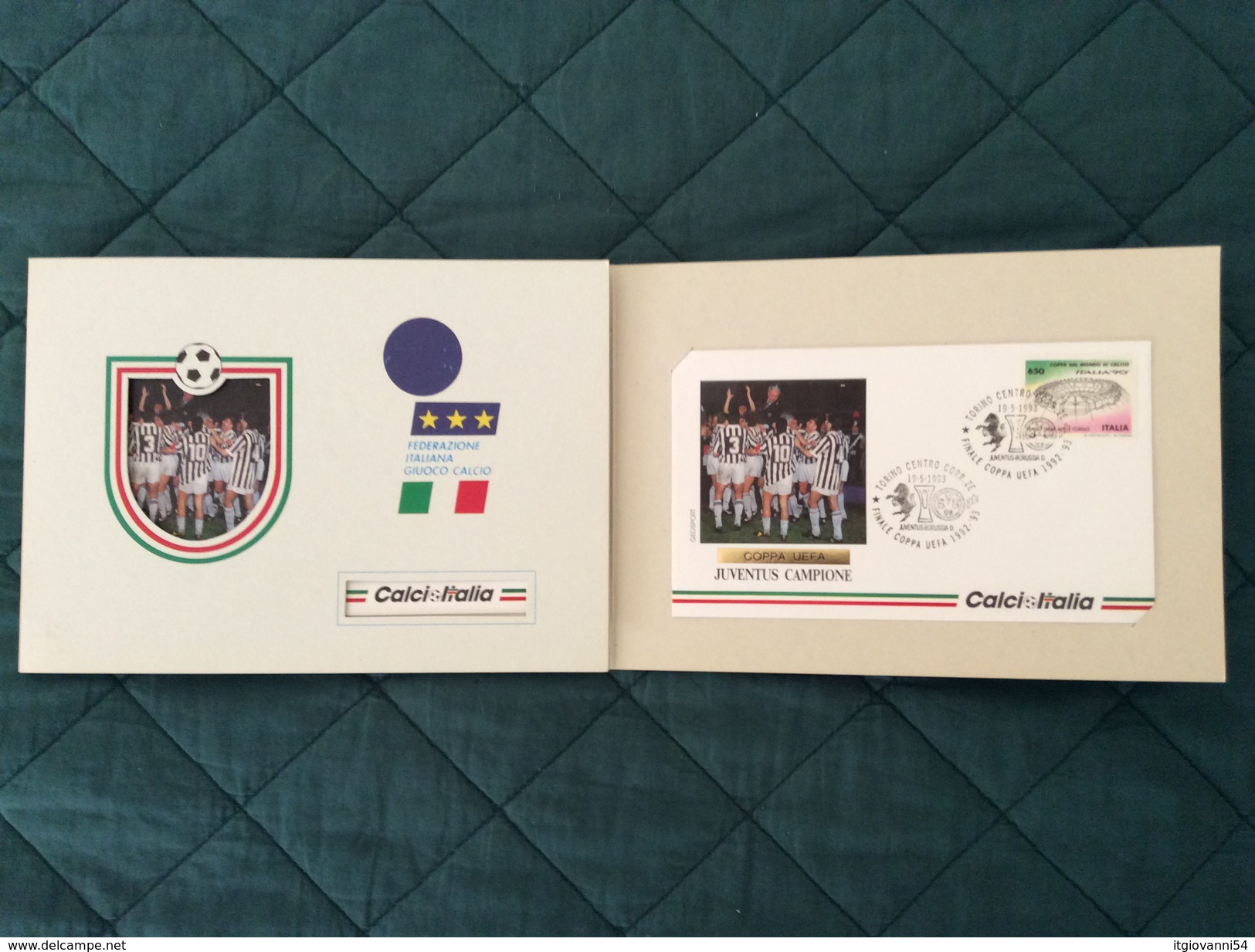 Folder Con Busta Ufficiale Geosport CalcioItalia Juventus Campione Coppa UEFA 1992-1993 - Europei Di Calcio (UEFA)