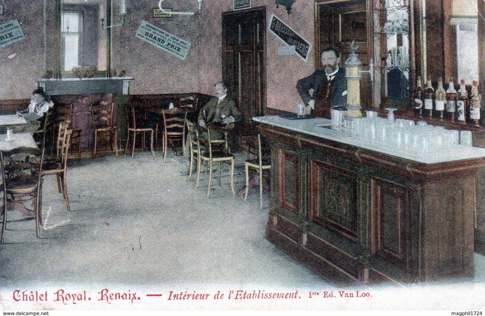 Cpa Renaix  Chalet  Royal Renaix. Interieur De L Etablissement. Pro.ed . Van.loo.(carte Ra.et Animee) - Autres & Non Classés