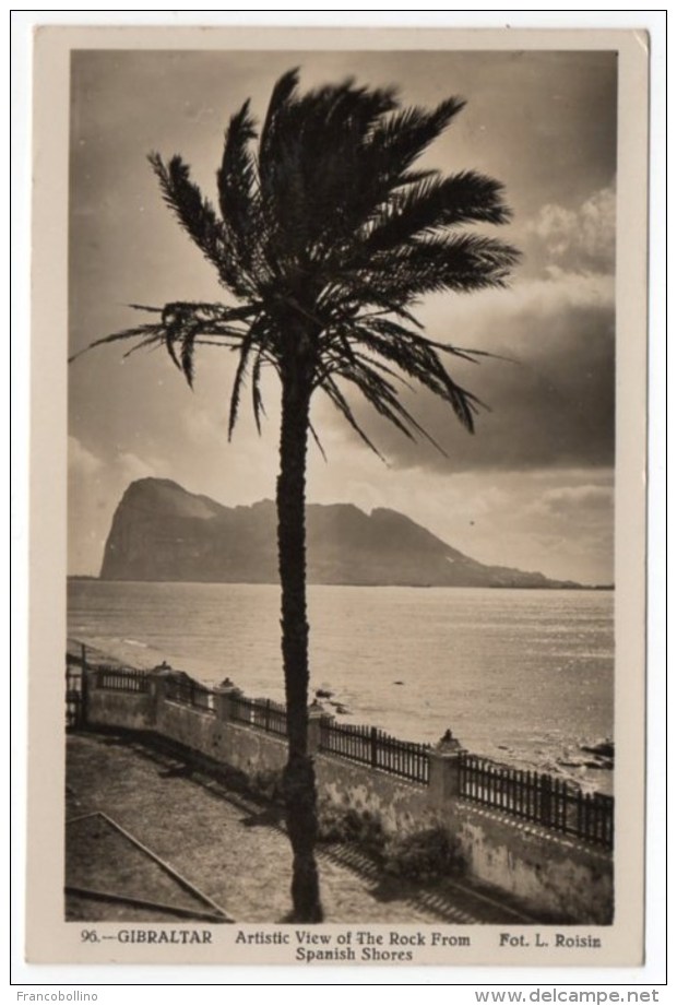 GIBRALTAR - ARTISTIC VIEW OF THE ROCK FROM SPANISH SHORES - 1935 - Gibilterra