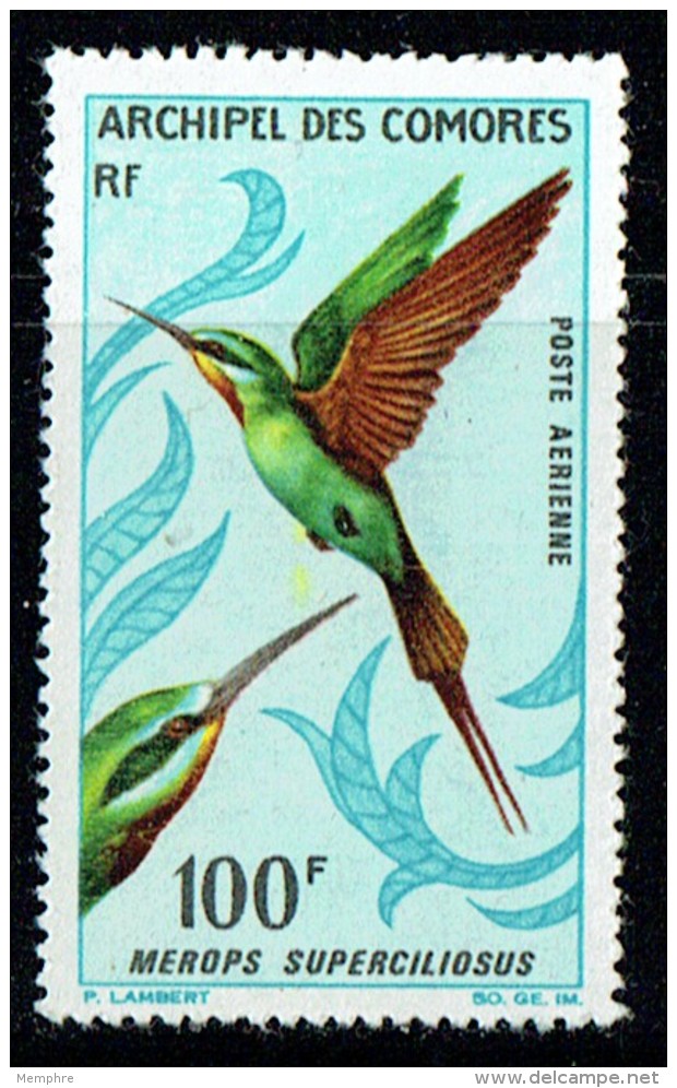 1967  Oiseau  Merlops Superciliosus  100 Fr Yv PA 21 * - Unused Stamps