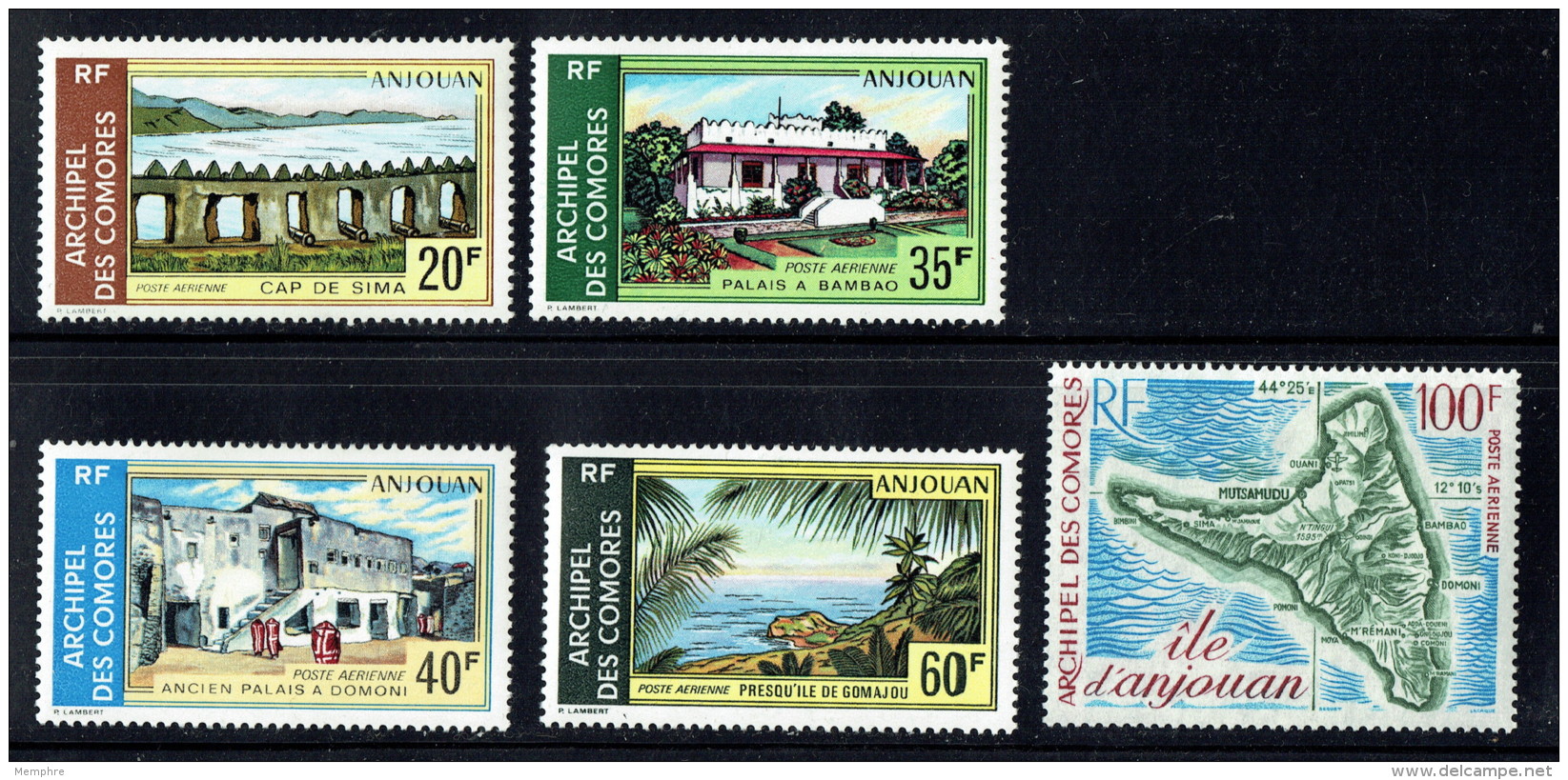 1972  Vues Et Carte D'Anjouan  Yv PA 45-9  * - Nuevos