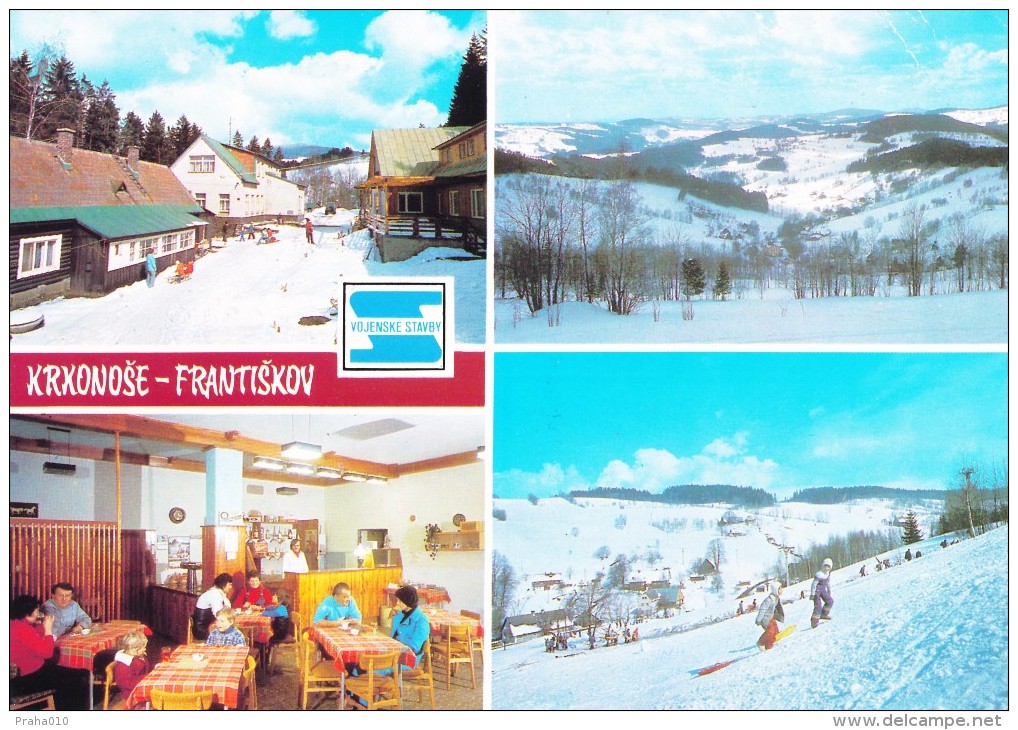 L0653 - Czechoslovakia (1982) 512 43 Jablonec Nad Jizerou (postcard: Krkonose Mountains) Tariff: 50 H (stamp: ZOO Praha) - Gorilles