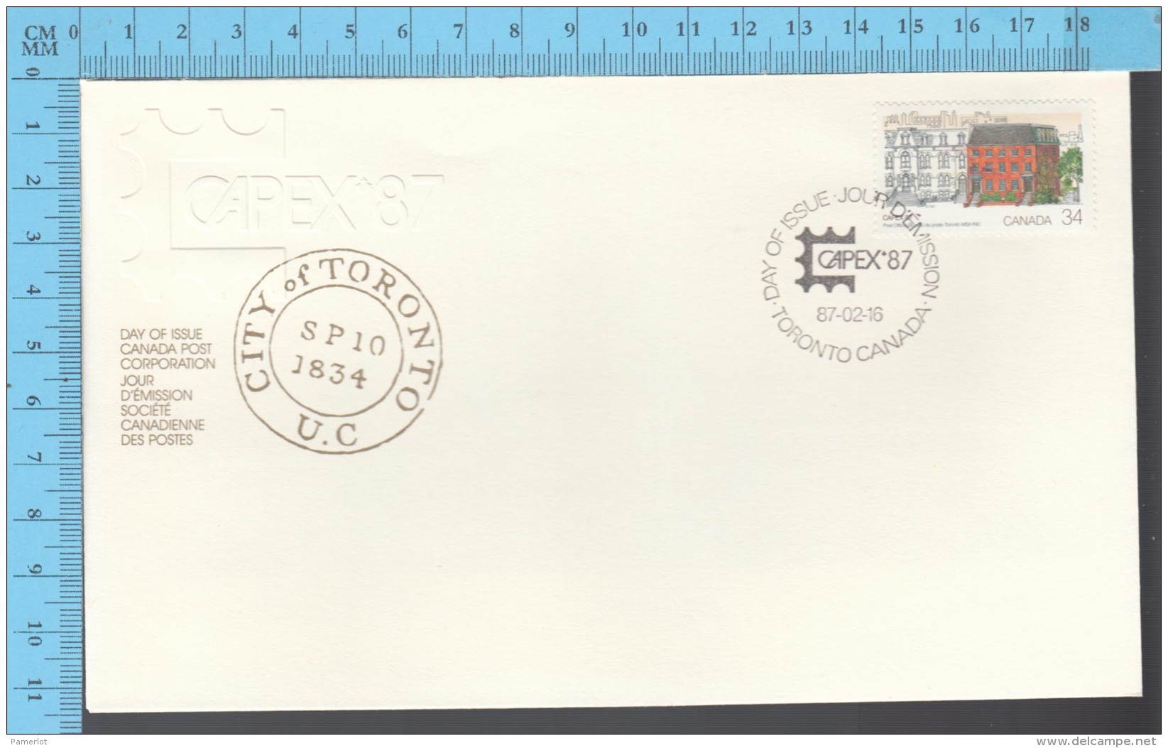 Canada - 1987 Scott #1122, ICapex 87, Toronto's First Post Office - Fancy Cancelation - 1981-1990