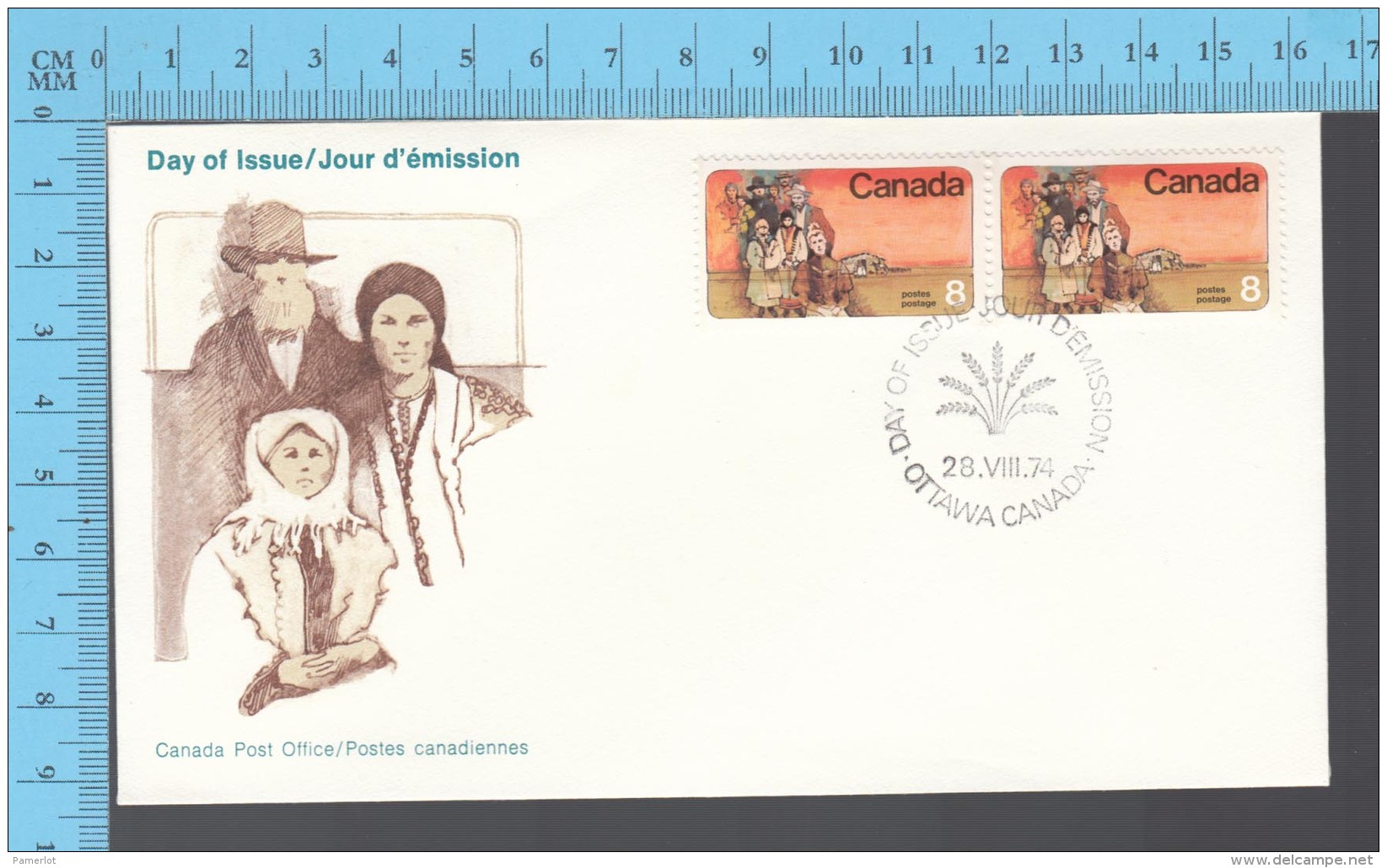 Canada - 1974  Pair Scott #643, Mennonite Settlers Centenary, Serttlers - Fancy Cancelation - Autres & Non Classés