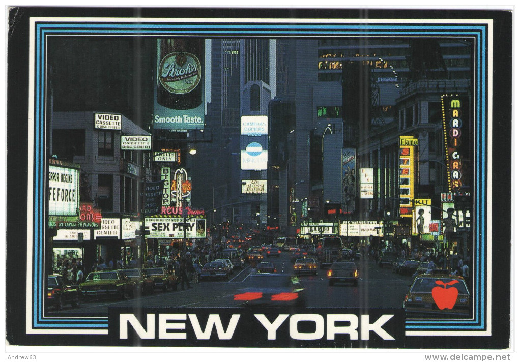 STATI UNITI - UNITED STATES - USA - US - 1989 - 25 North Dakota + 25 Bird - Time Square At Night New York City - Viag... - Time Square