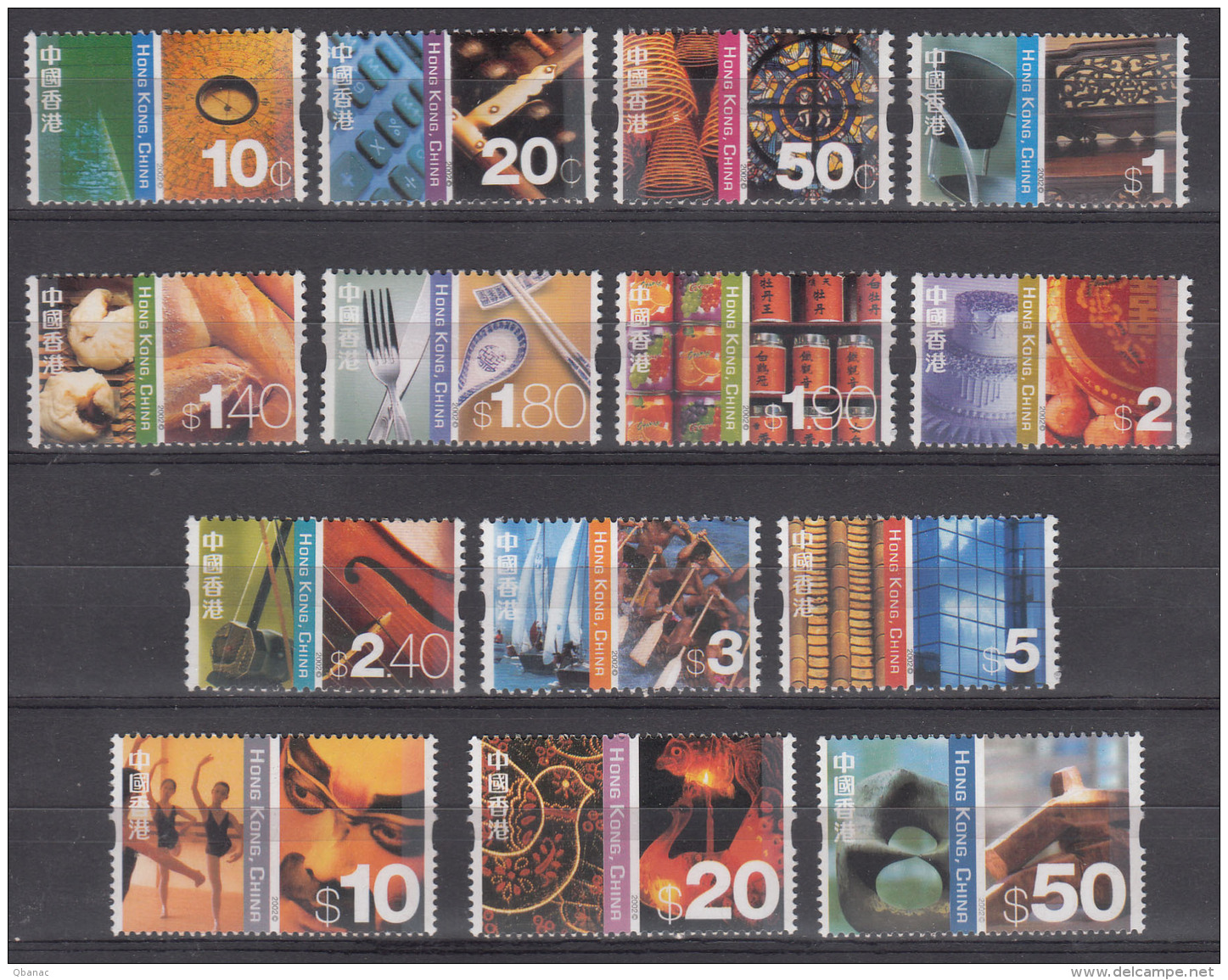 Hong Kong 2002 14 Stamps From Set, Missing Two Stamps Of 2.5$ And 13$ To Be Complete, Mint Never Hinged - Neufs