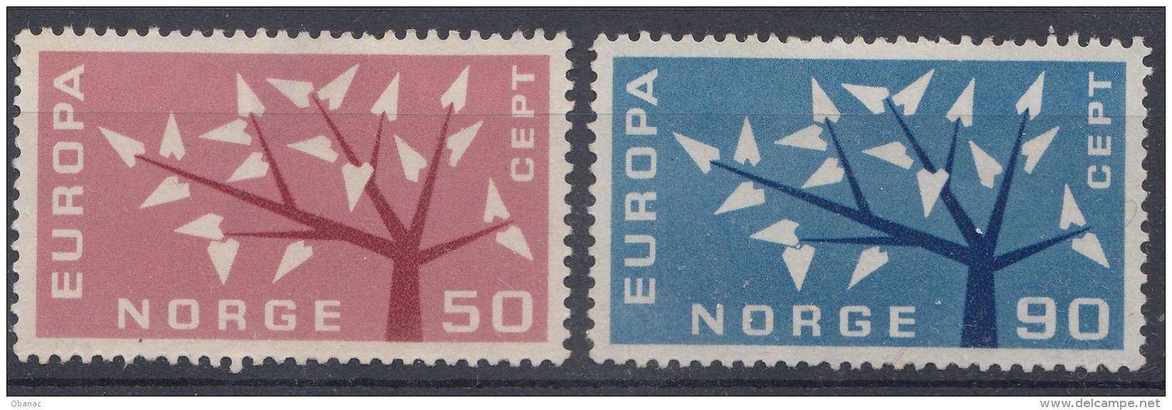 Norway 1962 Europa CEPT Mi#476-477 Mint Hinged - Nuevos