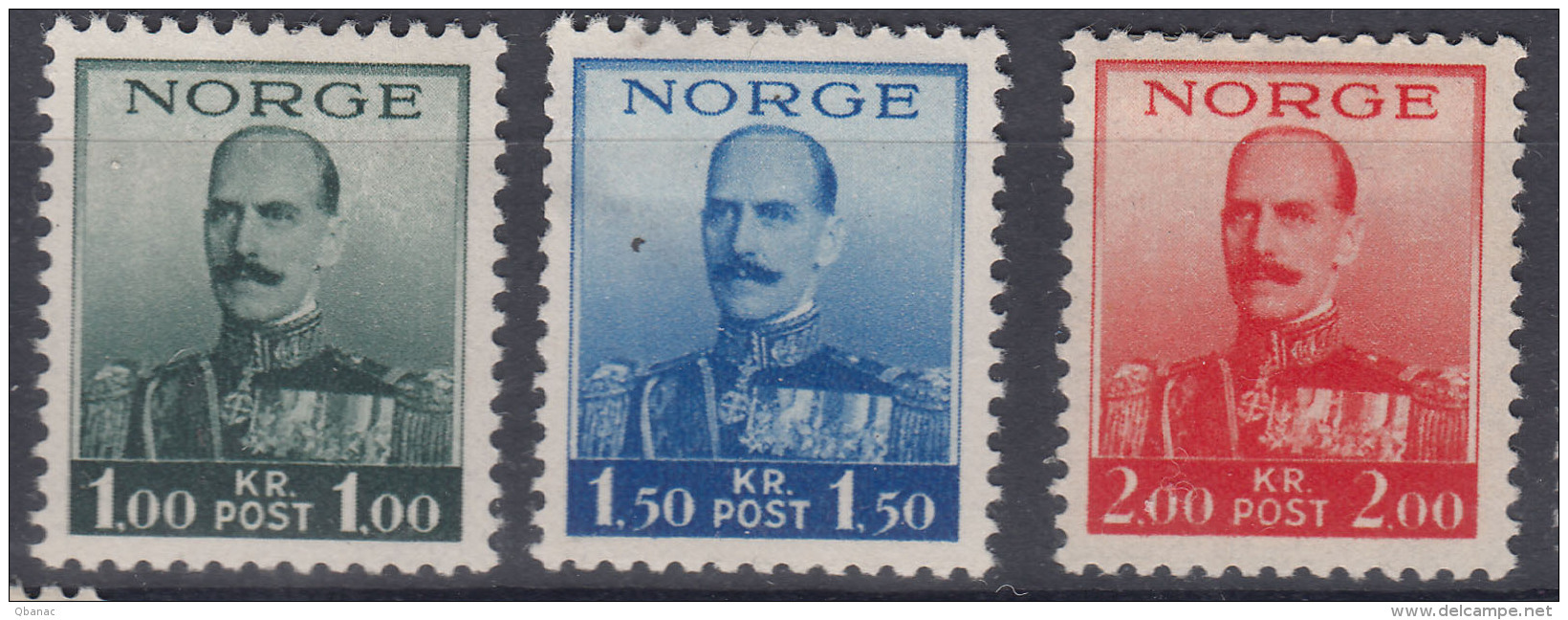 Norway 1937 Mi#191,192,193 Mint Hinged - Nuevos