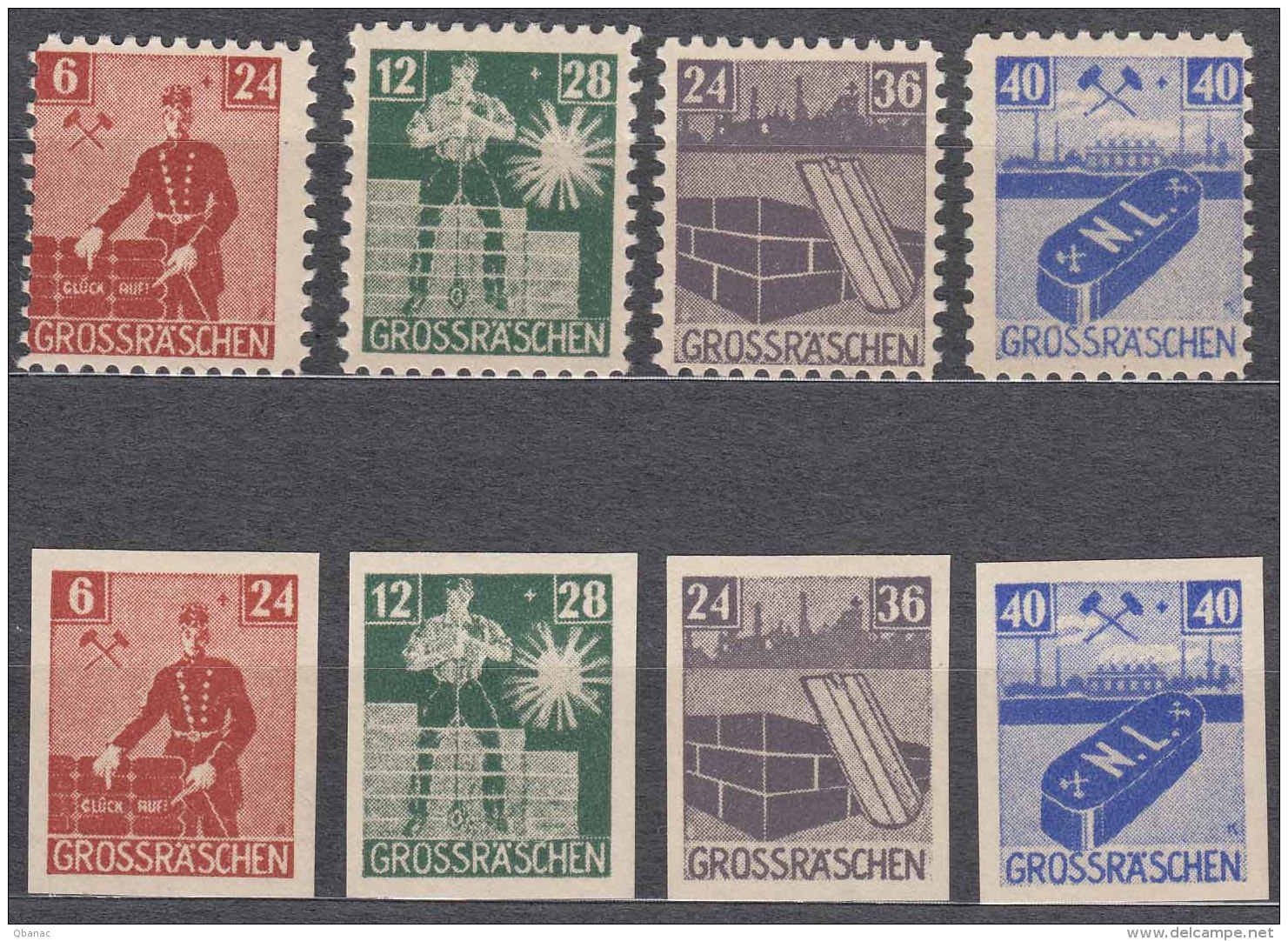 Germany Local Post Grossraschen 1946 Mi#43-46 A And B Mint Never Hinged - Other & Unclassified