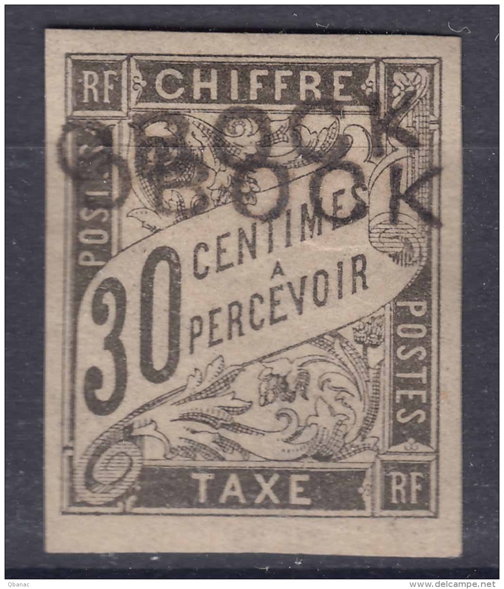 Obock 1892 Timbre Taxe Yvert#13 Mint Hinged, Double Overprint, Expert Marks - Unused Stamps