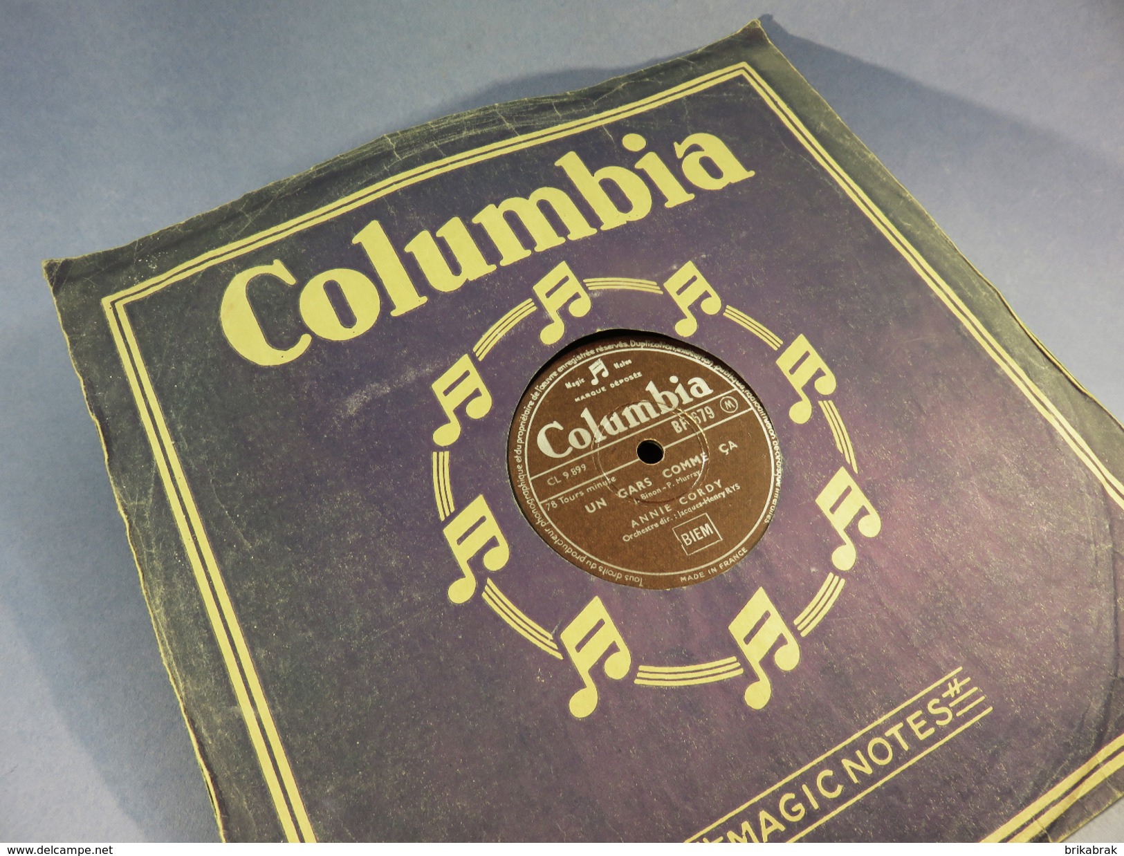 DISQUE 78 TOURS COLOMBIA ANNIE CORDY LA BAGARRE + Gramophone Chanson Chanteur Musique Artiste Variété - 78 Rpm - Schellackplatten