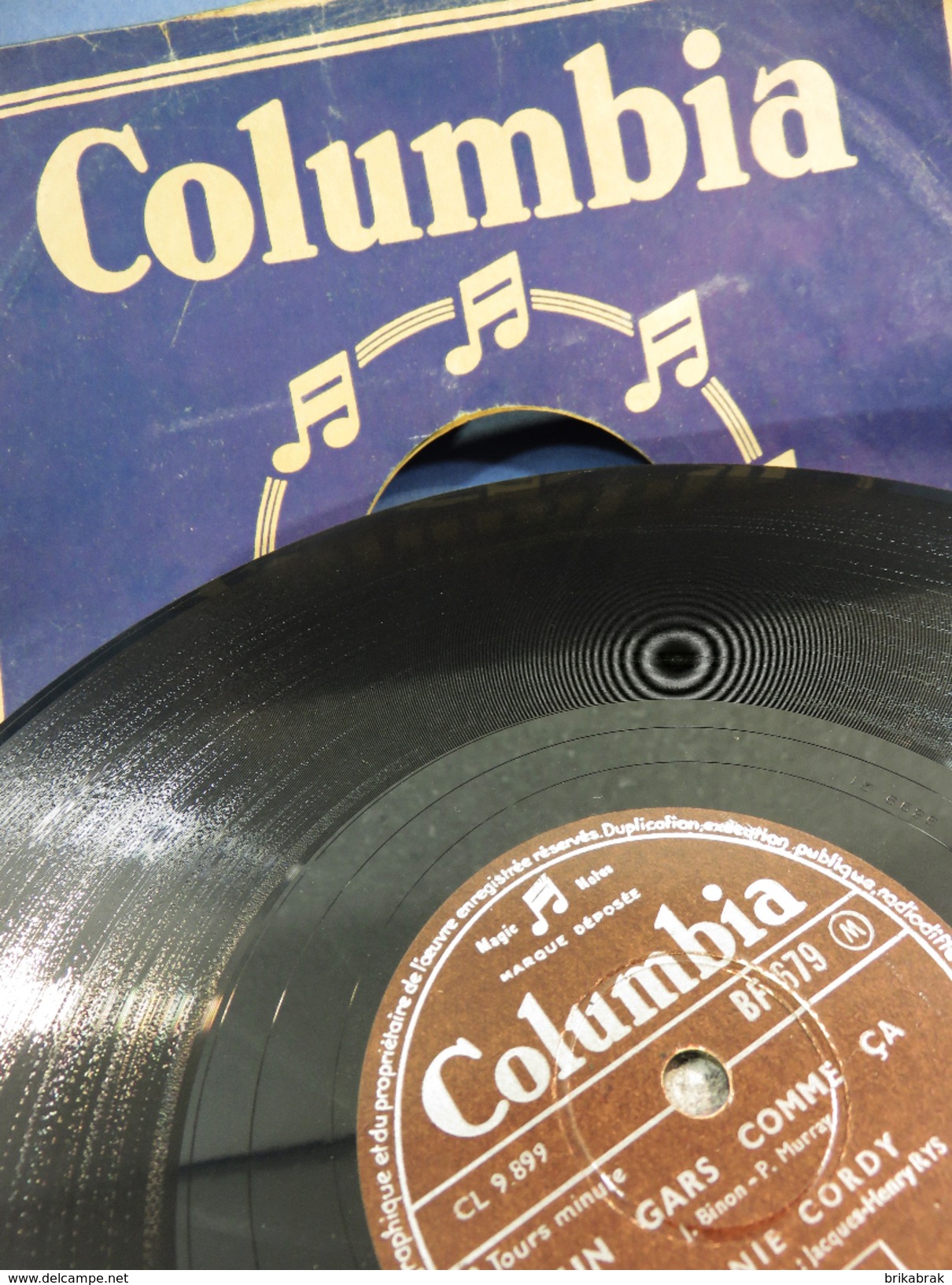 DISQUE 78 TOURS COLOMBIA ANNIE CORDY LA BAGARRE + Gramophone Chanson Chanteur Musique Artiste Variété