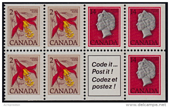 A0856 CANADA 1977, SG 863a  Booklet Pane  MNH - Booklets Pages