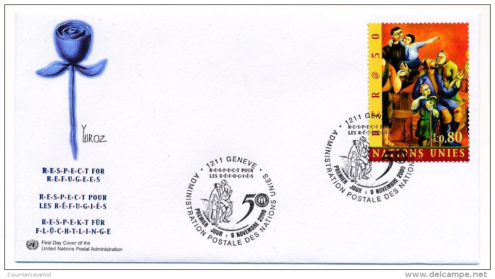 NATIONS UNIES GENEVE - 2 FDC "Respect Pour Les Réfugiés" - Novembre 2000 - Refugees