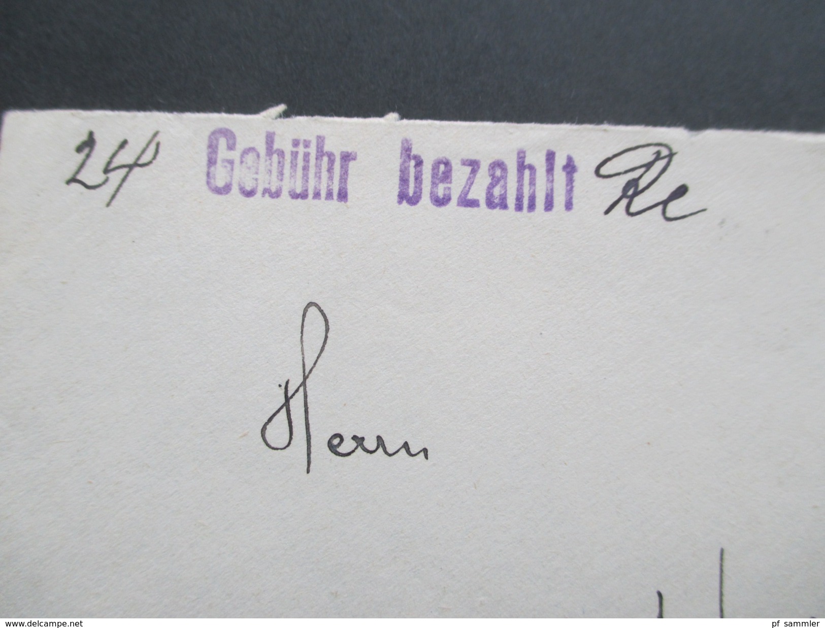 Alliierte Besetzung 1946 Gebühr Bezahlt Handschriftlicher Vermerk 24 Re. Schönwald (Schwarzwald) Sonderstempel - Andere & Zonder Classificatie