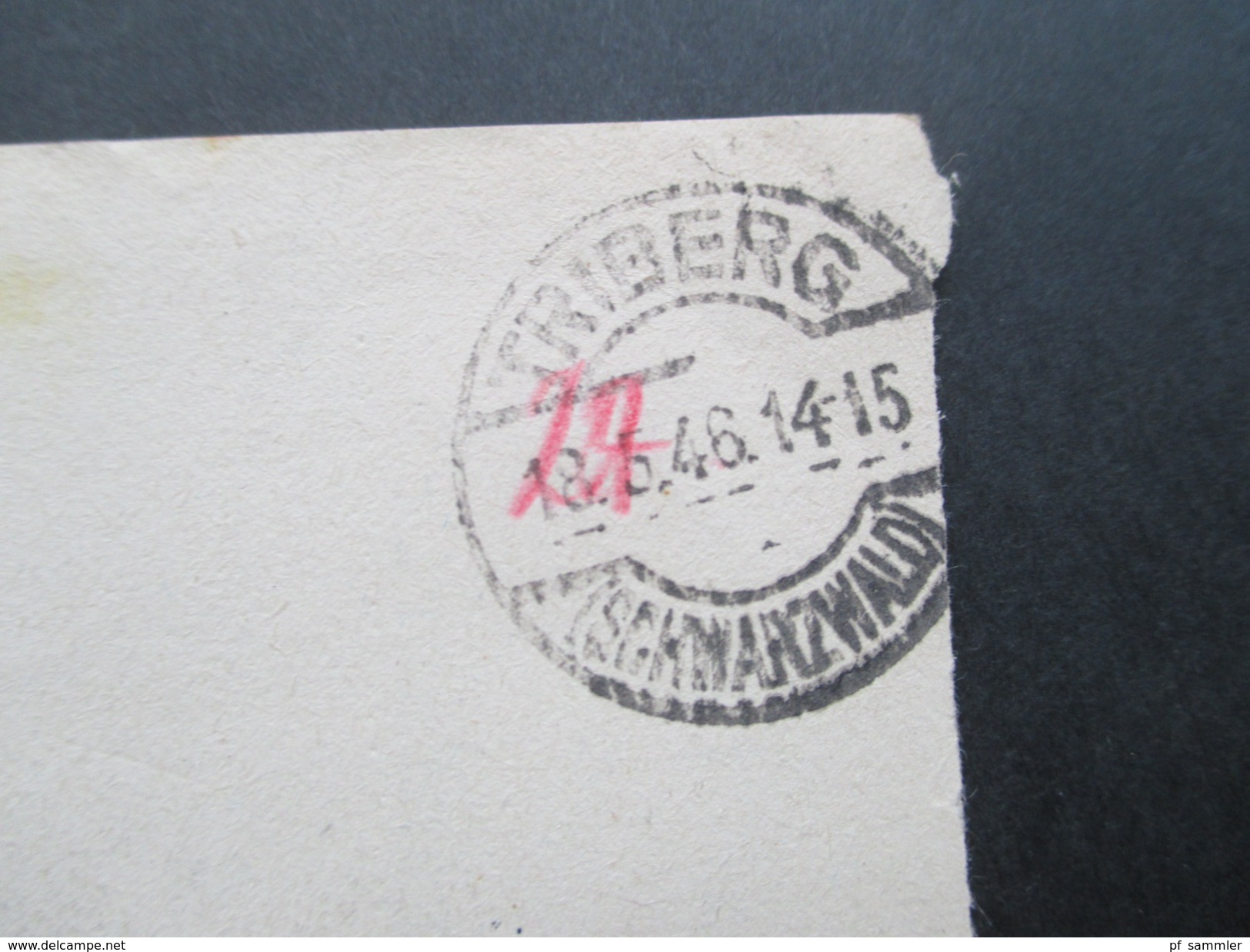 Alliierte Besetzung 1946 R1 Gebühr Bezahlt (lila) Triberg (Schwarzwald) Porto Handschriftlich Vermerkt! Transportversich - Altri & Non Classificati