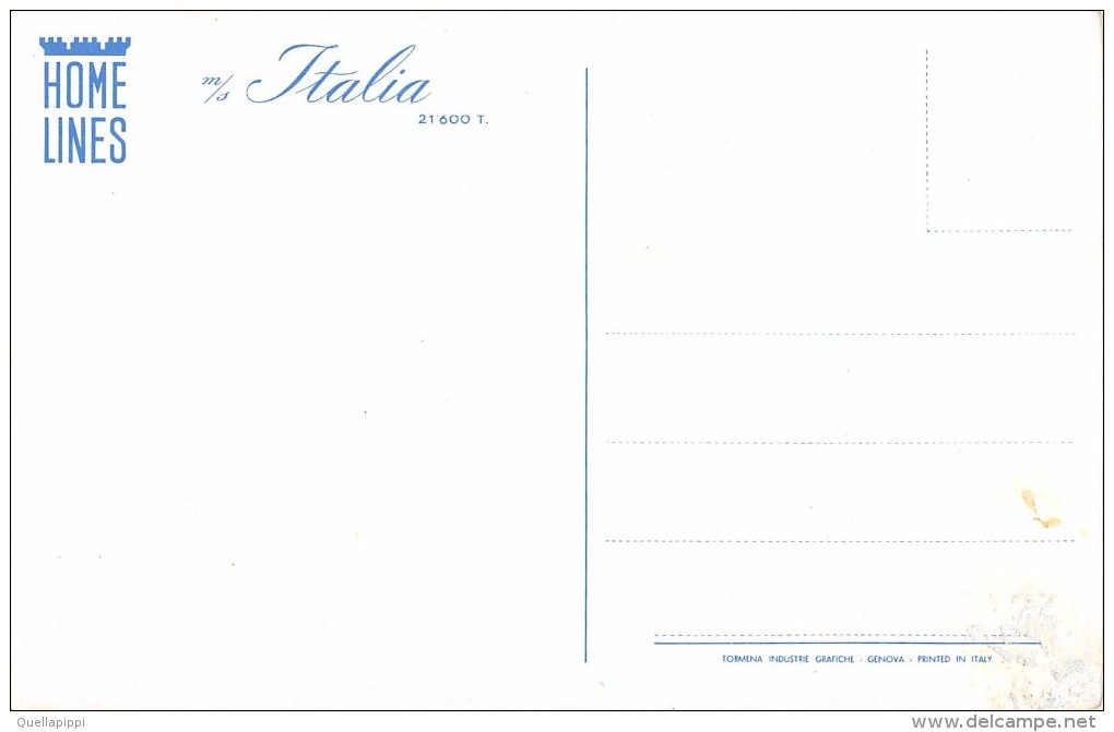 05044  "M/S ITALIA - 21600TONN. - HOME LINES"  CART NON SPED - Banche