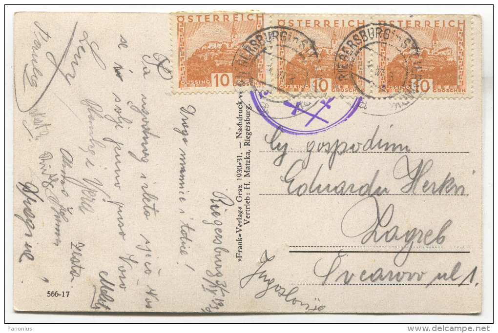 RIEGERSBURG - AUSTRIA, Old Postcard, 1930. - Riegersburg