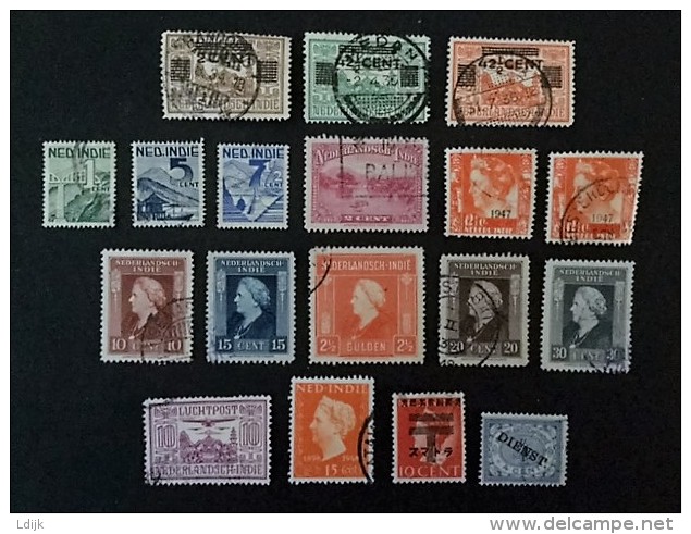 1945-1948 NVPH 212,214,215,305,309,310,312,313,316,317,320,321,326,347,Lp 6 D 14,247*) Japanese Occupation - Nederlands-Indië