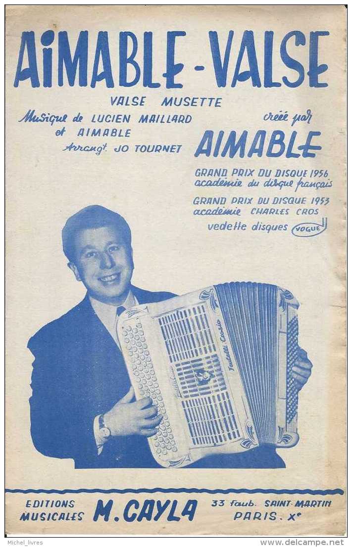 Aimable Valse - Valse Musette - Accordéon - Aimable - Ed Cayla - TBE - Partitions Musicales Anciennes