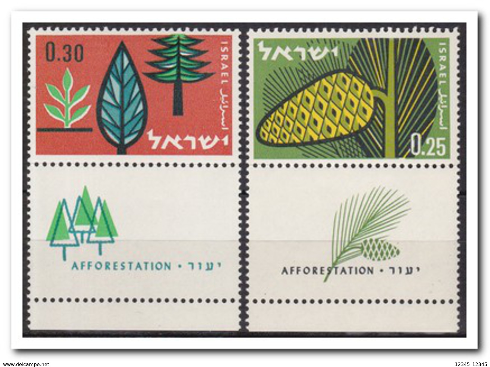 Israël 1961, Postfris MNH, Trees - Unused Stamps (with Tabs)