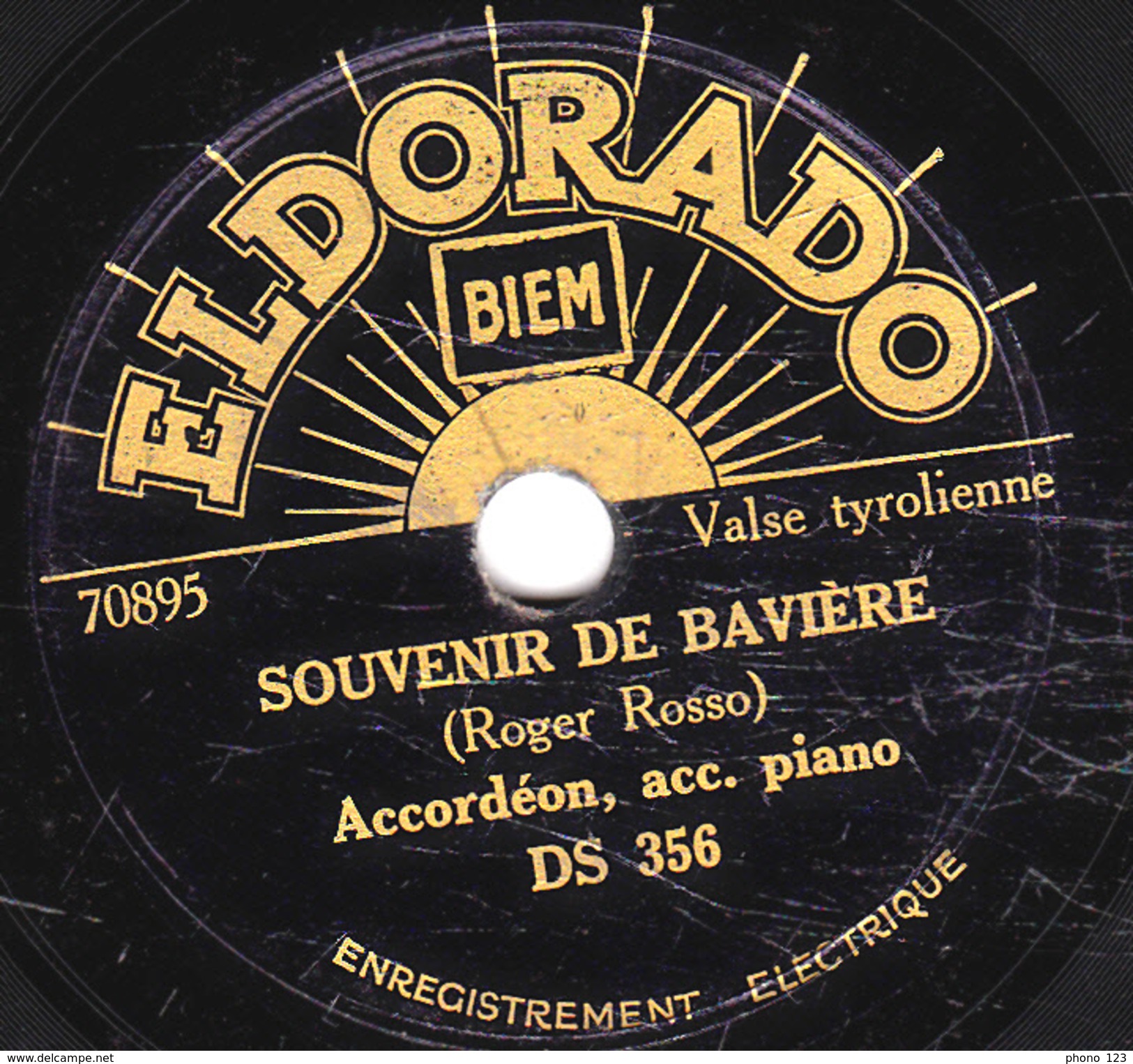 78 T. -  20 Cm - état Tb - Accordéon, Acc. Piano - LANDLER - SOUVENIR DE BAVIERE - 78 T - Disques Pour Gramophone