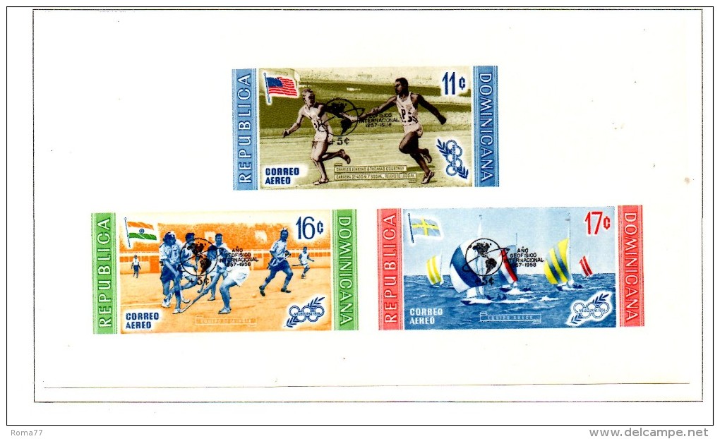 MISS30 - DOMINICANA 1959 ,  Serie  Olimpiadi Spazio / Anno Geofisico : I Quattro BF  *** - República Dominicana