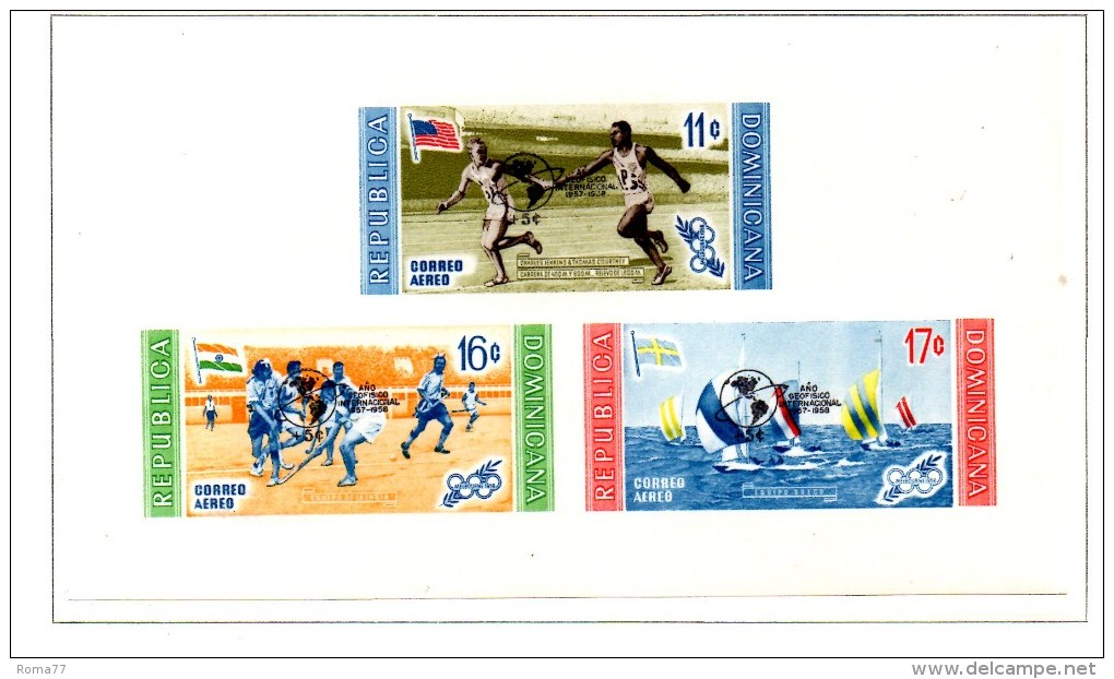 MISS30 - DOMINICANA 1959 ,  Serie  Olimpiadi Spazio / Anno Geofisico : I Quattro BF  *** - Dominikanische Rep.