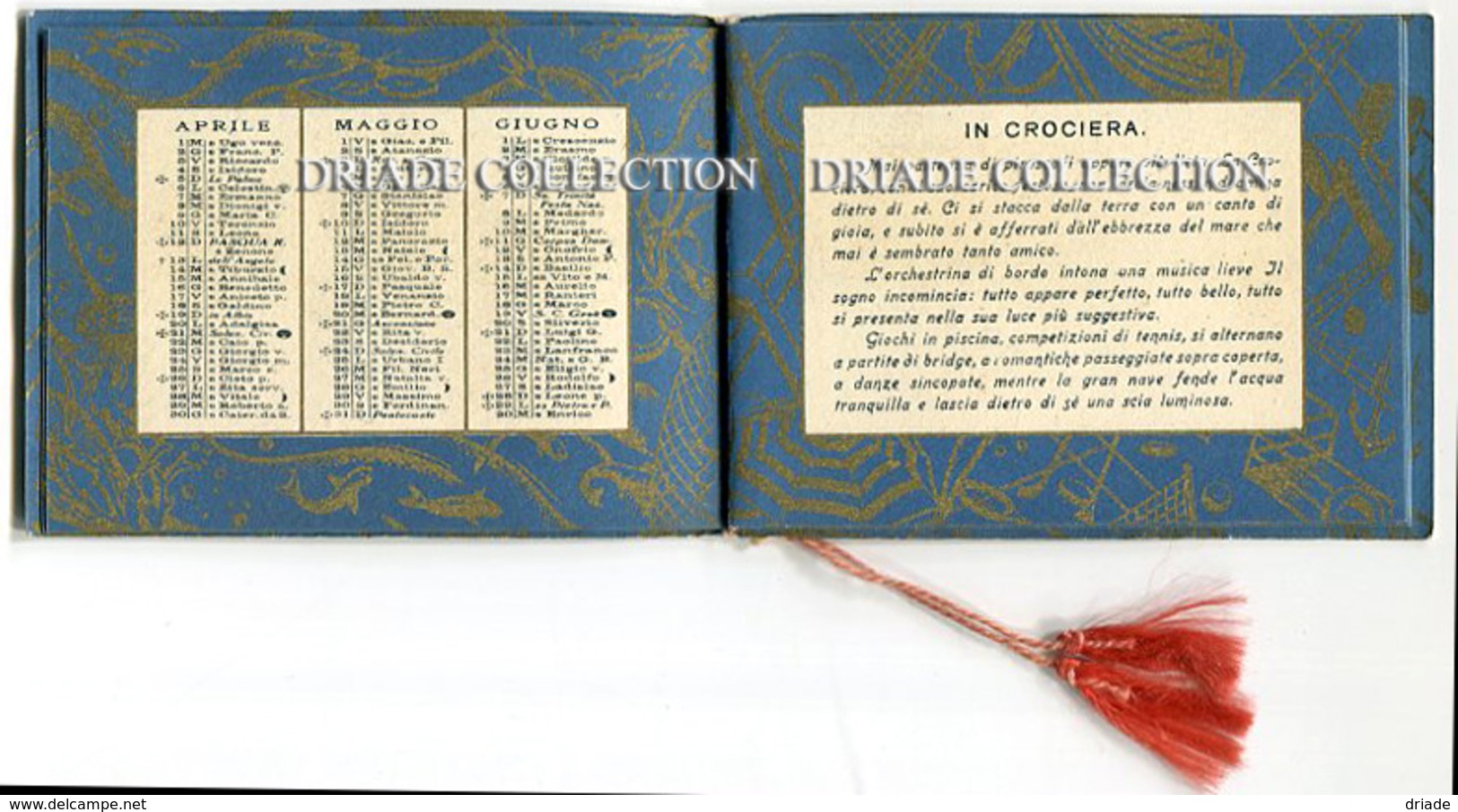 CALENDARIETTO IN CROCIERA PIROSCAFO ANNO 1936 LIBERTY ILLUSTRATORE CAPPADONIA CALENDRIER - Small : 1921-40