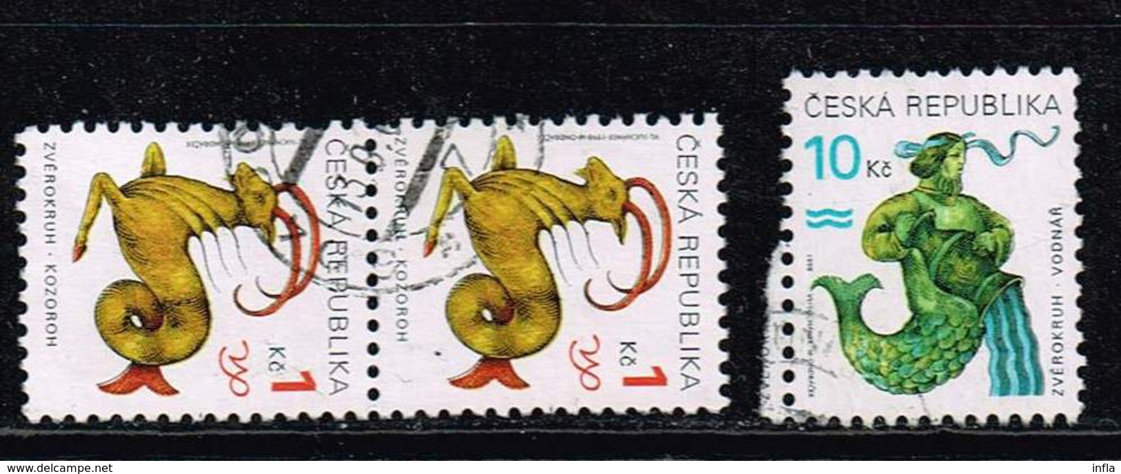 Tschechische Republik 1998, Michel# 199 - 200 O Tierkreiszeichen / Horoskop - Used Stamps