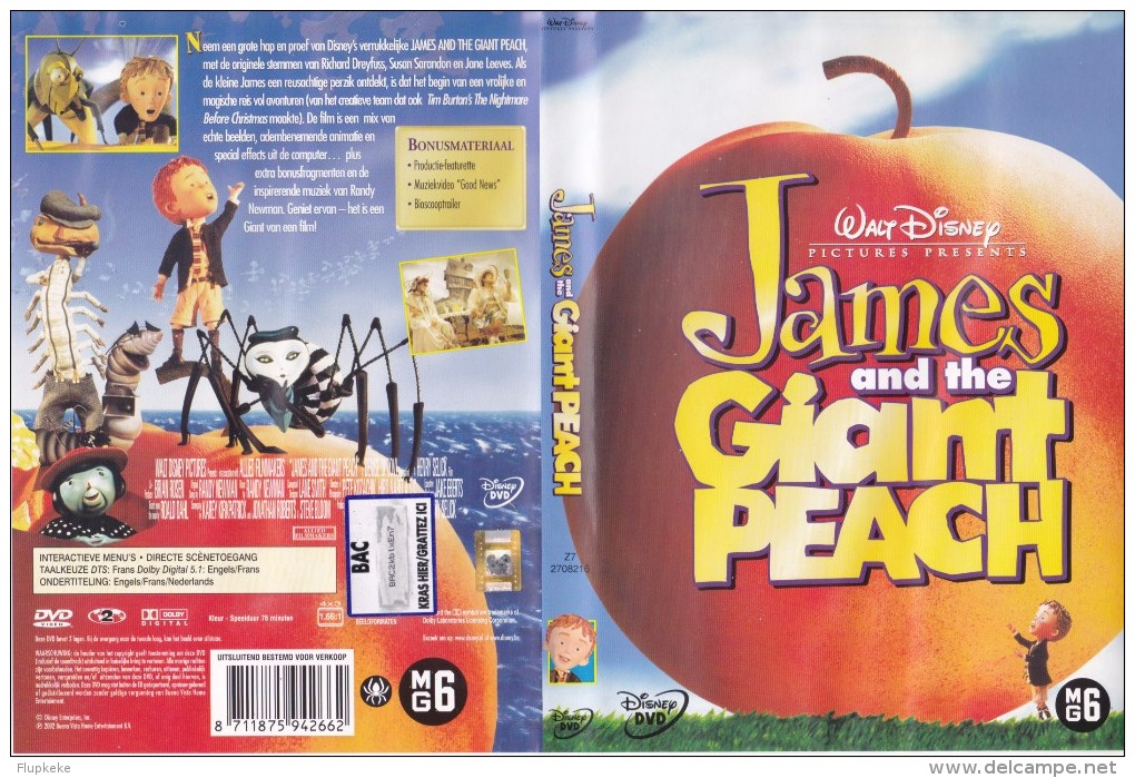 Dvd Zone 2 James And The Giant Peach James Et La Pêche Géante 1996 Walt Disney - Cartoons