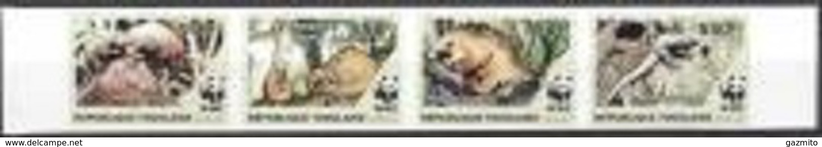 Togo 2010,  WWF, Phataginus Tricuspides, 4val IMPERFORATED - Unused Stamps