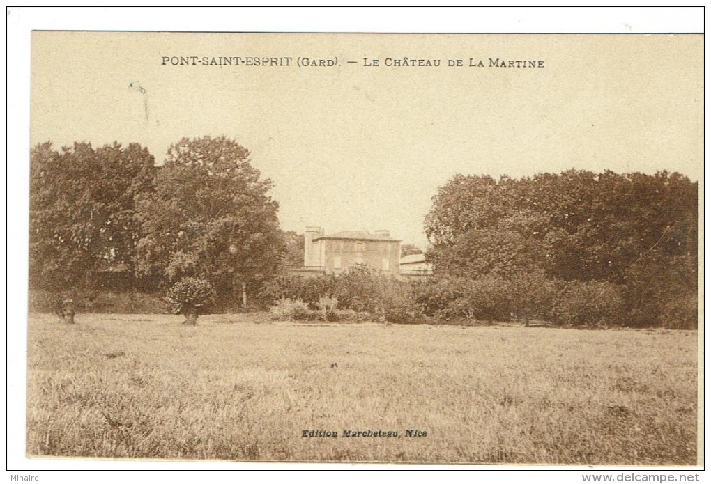 PONT SAINT ESPRIT - Le Château De La Martine - Bon état - 2 Scans - Pont-Saint-Esprit