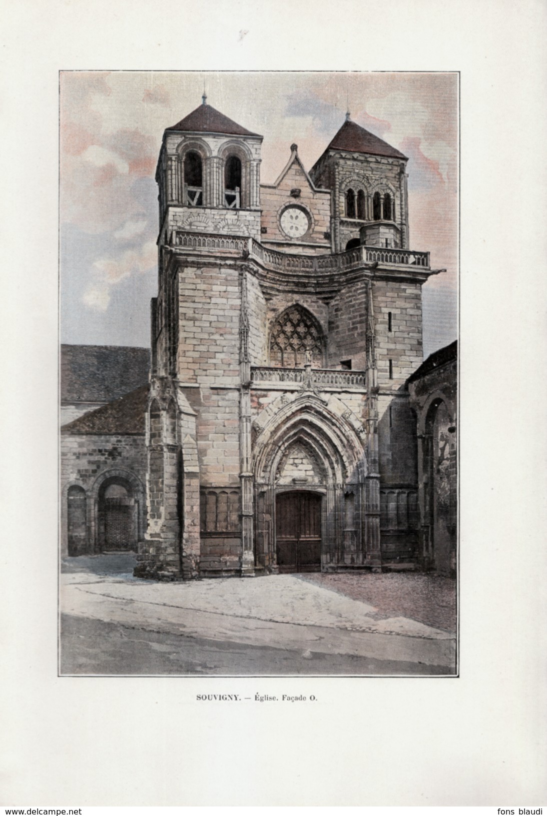 1901 - Phototypie Couleurs -  Souvigny (Allier) - L'église -  PREVOIR FRAIS DE PORT - Non Classés