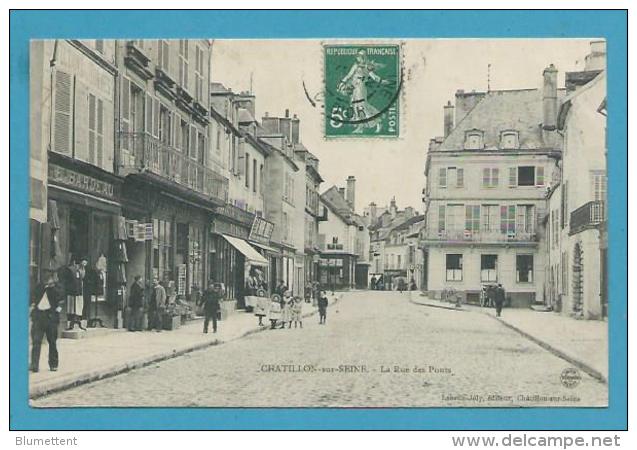 CPA - Commerce Marchand Cartes Postales Rue Des Ponts CHATILLON-SUR-SEINE 21 - Chatillon Sur Seine